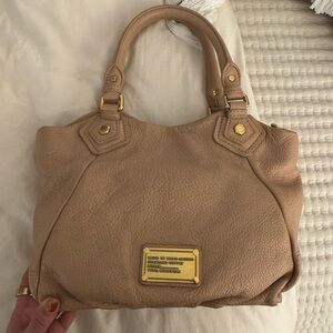 Marc Jacobs Beige/Pink Satchel with Gold Accents